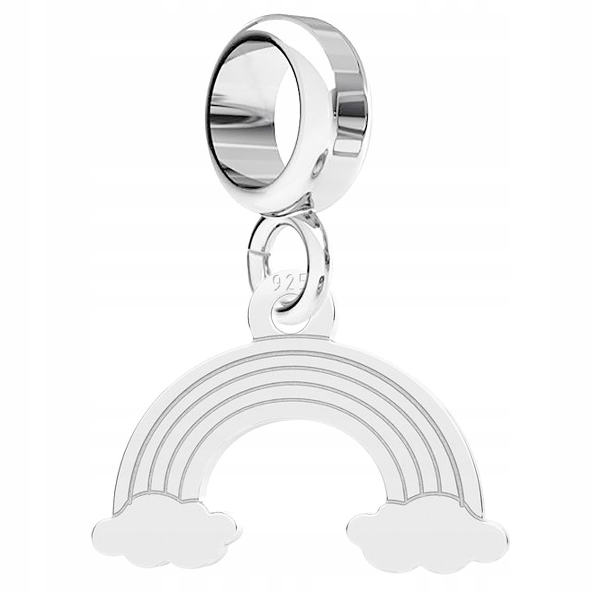 Charms Srebrny Tęcza Blaszka na Szczęście Wiszące Chmury Skarb SREBRO 925