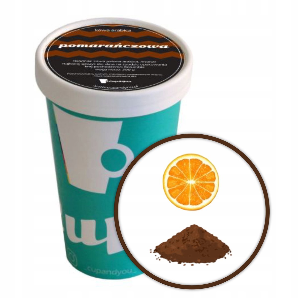 Kawa aromatyzowana POMARAŃCZOWA mielona deserowa PREMIUM ARABICA 200g - smakowa uczta dla podniebienia