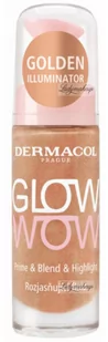 Dermacol - GLOW WOW Prime & Blend & Highlight - The liquid highlighter - Płynny rozświetlacz do twarzy - Golden Illuminator - 20 ml - Rozświetlacze do twarzy i ciała - miniaturka - grafika 1