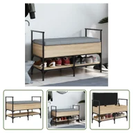 Szafki na buty - The Living Store Ławka na buty dąb sonoma 85,5x42x57,5 cm Materiał drewnopochodny - miniaturka - grafika 1