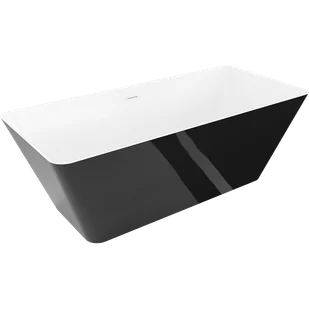 Mexen Velo Slim wanna wolnostojąca 170 x 75 cm, biała/czarna, przelew biały - 52811707575-20 - Wanny - miniaturka - grafika 1