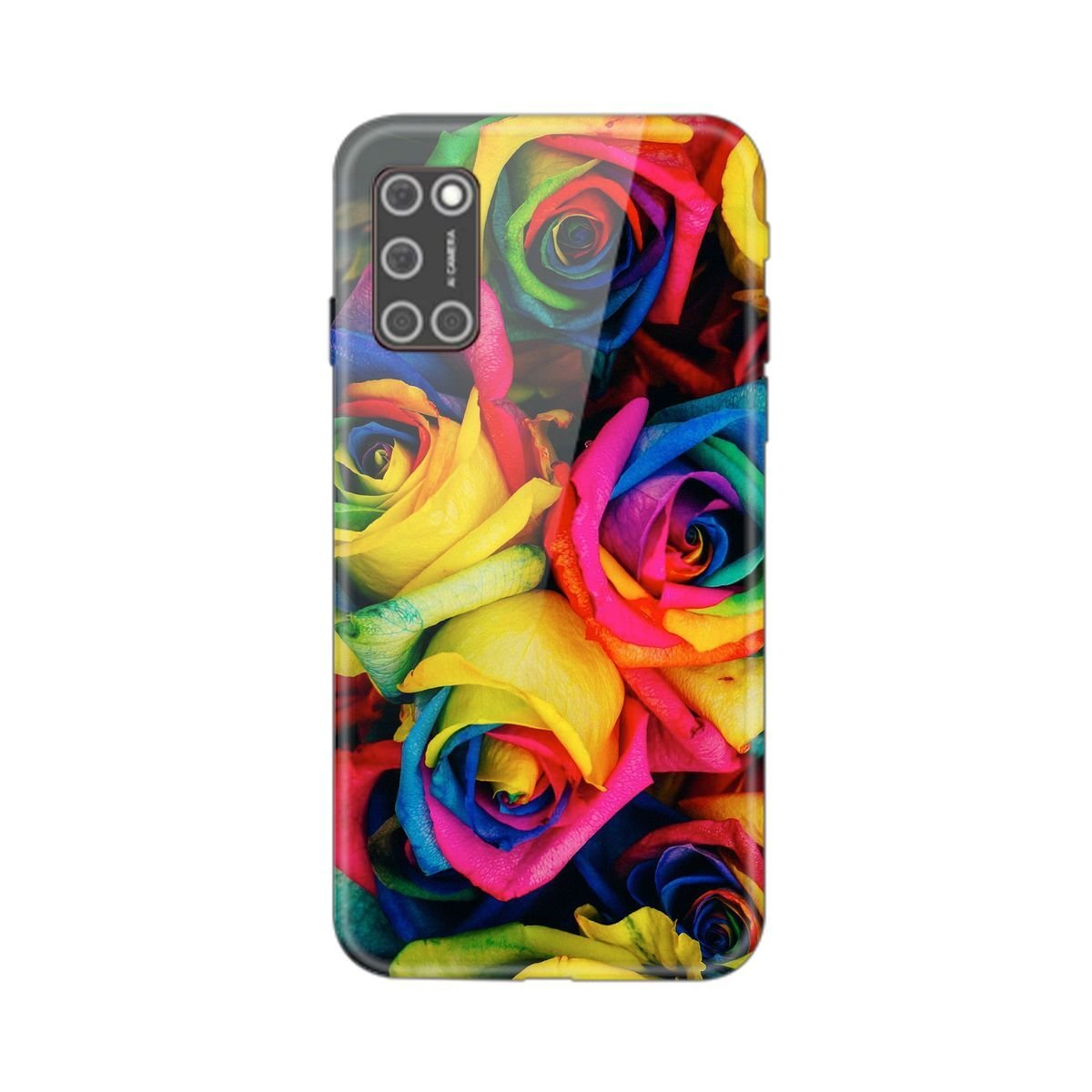 Pokrowiec König Design kompatybilny z realme C35 - plastikowe, miękkie etui na telefon komórkowy w kolorowe róże
