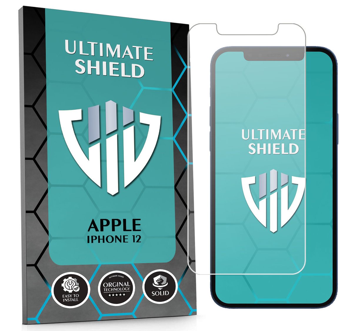 WZMOCNIONE SZKŁO OCHRONNE SZYBKA SZKIEŁKO NA EKRAN DO APPLE IPHONE 12