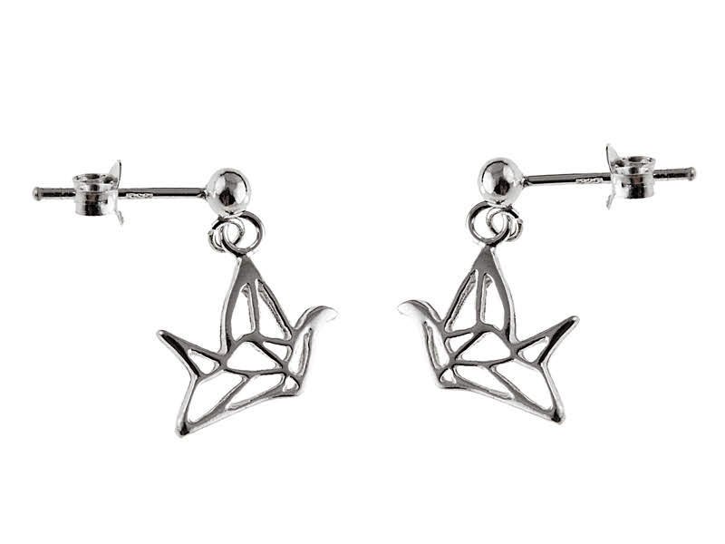 Kolczyki srebrne ptak origami ażur k1763 - 1,2g.