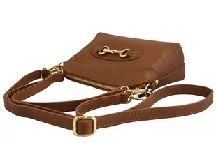 Mała torebka wizytowa skórzana - Brązowa jasna - Torebki damskie - miniaturka - grafika 4