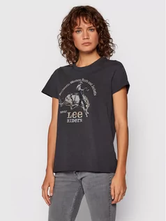 Koszulki i topy damskie - Lee T-Shirt Cowboy L42QFEON Czarny Regular Fit - grafika 1