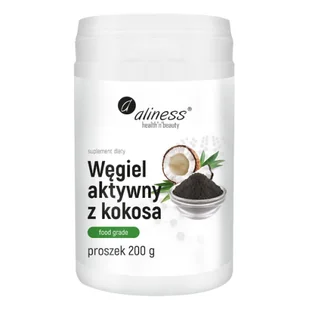 aliness Węgiel aktywny z kokosa " FOOD GRADE" proszek 200 g 5903242581373 - Suplementy diety - miniaturka - grafika 1