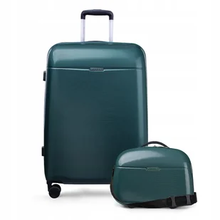 PUCCINI Zestaw WALIZEK Podróżnych Średnia + Kuferek PC Poliwęglan 2w1 - Walizki - miniaturka - grafika 1