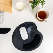 Podkładki pod mysz - Podkładka pod mysz komputerową  z elementami graficznymi z poduszką wspierającą nadgarstek - czarna/ Accurate - miniaturka - grafika 1