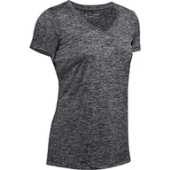Koszulki sportowe damskie - Koszulka damska Under Armour  Tech V-Neck-GRY XS - miniaturka - grafika 1