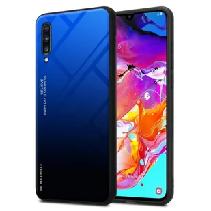 Pokrowiec Do Samsung Galaxy A70 / A70s Etui w NIEBIESKO - CZARNY TPU Obudowa Case Cover Plecki Ochronny Cadorabo - Etui i futerały do telefonów - miniaturka - grafika 1