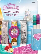 Zegarki dla dzieci - Disney Księżniczki z paskami do kolorowania WD19421 - miniaturka - grafika 1