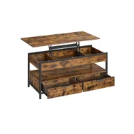 Ławy i stoliki kawowe - Stolik kawowy o regulowanej wysokości 50x100x(48-63) cm w stylu industrialnym, brązowo-czarny - miniaturka - grafika 1