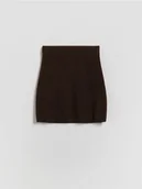 Swetry dla dziewczynek - Reserved - Dzianinowa spódnica z domieszką wełny - brązowy - miniaturka - grafika 1