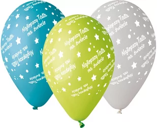 GMR Balony lateksowe z nadrukiem Najlepszy Tata - 12" - 5 szt. GS110/NT - Balony i akcesoria - miniaturka - grafika 1