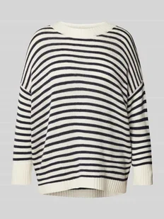 Sweter z dzianiny o kroju oversized z okrągłym dekoltem model ‘AMADEA’ - Swetry damskie - miniaturka - grafika 1