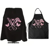 Peleryny fryzjerskie - TEMU Zestaw Dwuczęściowych Fartuchów do Strzyżenia - Łatwe w Czyszczeniu, Profesjonalne Fartusze dla Stylistów i Fryzjerów, Pasujące do Wszystkich - miniaturka - grafika 1