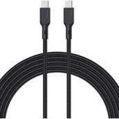 Kable USB - Aukey Kabel nylonowy USB-C do USB-C, PD, 100W, 0.48 Gbps, 1,8m, czarny - miniaturka - grafika 1