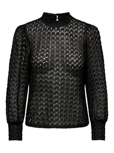 JdY Jdyavery L/S Lace Top JRS Noos bluzka z długim rękawem, czarny, XS - Bluzki damskie - miniaturka - grafika 1