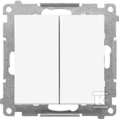 Klawisze i ramki - Przycisk podwójny zwierny bez piktogramu (moduł) 10 AX, 250 V~, szybkozłącza: Biały mat, SIMON55 - miniaturka - grafika 1