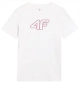 Koszulki dla dziewczynek - Koszulka dziewczęca 4F 4FJWAW25TTSHF2388 biała-152 - miniaturka - grafika 1