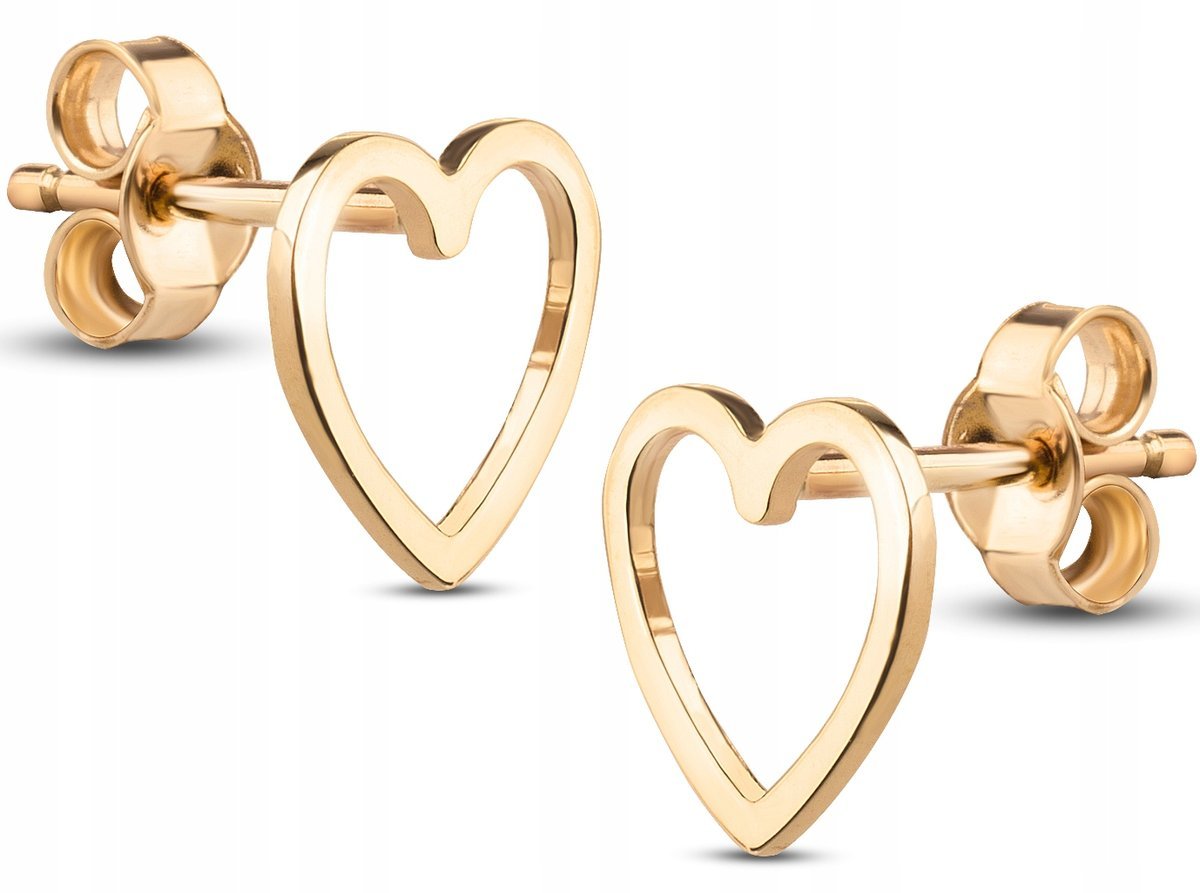 ZŁOTE KOLCZYKI KLASYCZNE SERCA SERDUSZKA CUORE 333