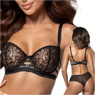 Biustonosze - Biustonosz Miękki Czarny 75D Stanik Soft Bra Axami V-10551 Koronkowy - miniaturka - grafika 1
