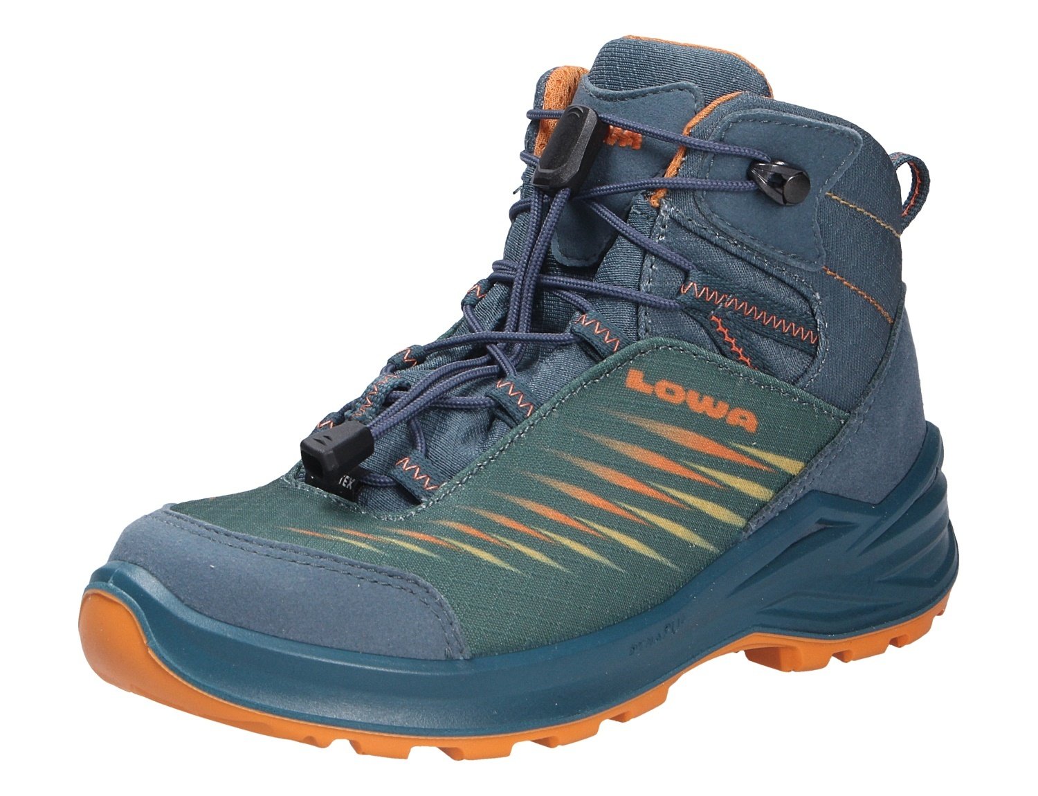 Lowa Zirrox II GTX Mid JR buty turystyczne, buty, unisex, tekstylne, petrol/mango - buty dziecięce nastolatki dziewczęta rozmiar 25 - 42, niebieski