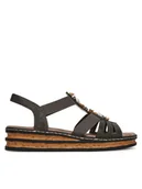 Sandały damskie - Rieker Sandały 62949-45 Szary - miniaturka - grafika 1