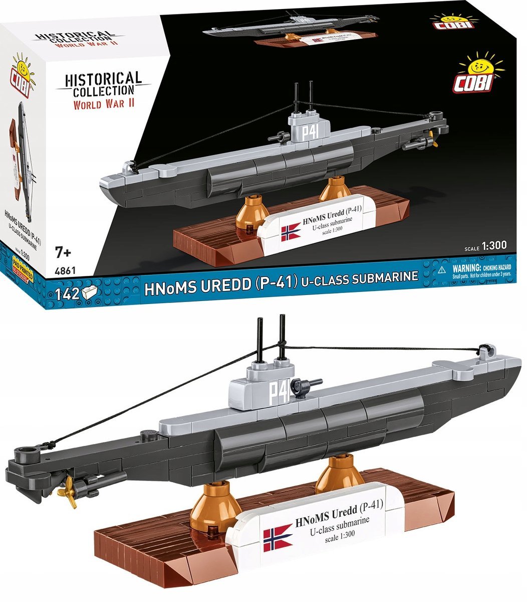 KLOCKI COBI 4861 Okręt Podwodny HNoMS Uredd (P-41) U-class Norweski statek