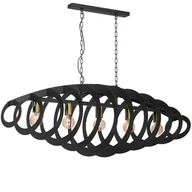 Lampy sufitowe - Czarno-złota lampa wisząca w kształcie spirali LX 973 z serii SPACE - miniaturka - grafika 1