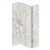 Parawany - Parawan dwustronny obrotowy, Białe kwiaty (Rozmiar 145x170) - miniaturka - grafika 1