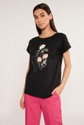 Koszulki i topy damskie - Bawełniany t-shirt z wzorem - Monnari - miniaturka - grafika 1
