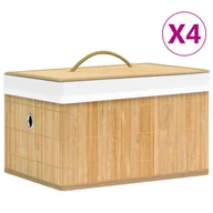 Pudła i pojemniki do przechowywania - vidaXL Bambusowe pojemniki do przechowywania, 4 szt. vidaXL - miniaturka - grafika 1