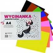 Szkolne artykuły papiernicze - Papier kolorowy SAMOPRZYLEPNY A4 WYCINANKA A4 do szkoły 8 kolorów - miniaturka - grafika 1