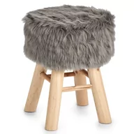 Krzesełka i taborety dla dzieci - ZELLER Taboret dziecięcy z pluszowym siedziskiem ZOTTEL szary ZELLER 17021 - miniaturka - grafika 1
