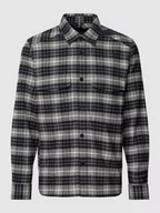 Koszule męskie - Koszula casualowa z bawełny ze wzorem w kratę glencheck - miniaturka - grafika 1