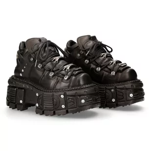 buty NEW ROCK ITALI NEGRO, NOMADA NEGRO, IMPERFECT TANK NEGRO TORNILLOS [M-TANK106-C2]-43 - Półbuty męskie - miniaturka - grafika 1