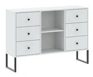 Inne meble do salonu - Komoda Linea 6S Czarny / Biała - miniaturka - grafika 1