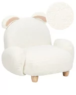 Fotele i pufy dla dzieci - Fotel dziecięcy królik teddy biały KANNA - miniaturka - grafika 1