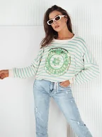 Swetry damskie - Sweter damski CANFIER turkusowy Dstreet MY2325 - miniaturka - grafika 1