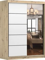 Szafy - Szafa Przesuwna Vista 09 150 Lustro półki czarne loft - miniaturka - grafika 1