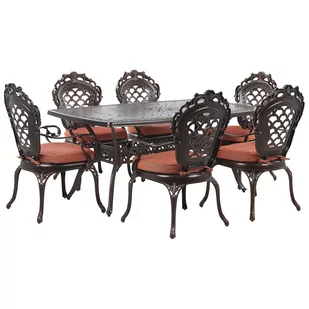Beliani Zestaw ogrodowy stół i 6 krzeseł brązowy LIZZANO - Meble ogrodowe - miniaturka - grafika 1
