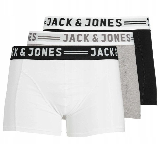 JACK JONES BOKSERKI MĘSKIE CZARNE 3 PACK S J_A