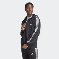 Odzież trekkingowa damska - Bluza z kapturem Essentials Fleece 3-Stripes Full-Zip - miniaturka - grafika 1