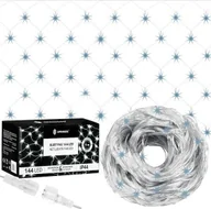 Oświetlenie świąteczne - Lampki choinkowe Springos Kurtyna świetlna zimny biały 144 Led lampki wewnętrzno-zewnętrzne siatka z programatorem UNIWERSALNY - miniaturka - grafika 1