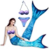 Stroje kąpielowe - Ogon Syreny Syreni Strój Kąpielowy Syrenka Kostium Syrena 3W1 Cosplay 152 / 158 Cm (Xs) 65B / 70 A (Z Metki M) - miniaturka - grafika 1