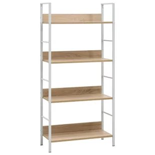 vidaXL Regał z 4 półkami, kolor dębu, 60x27,6x124,5 cm, płyta wiórowa - Regały - miniaturka - grafika 1