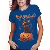 Koszulki i topy damskie - KOSZULKA DAMSKA T-SHIRT HALLOWEEN KOT CZAROWNICA DYNIA SUPER JAKOŚĆ - miniaturka - grafika 1