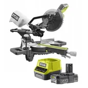 Piły elektryczne - Piła ukosowa RYOBI RMS18190-0 + Akumulator RYOBI ONE+ RC18120-120 2Ah 18V + ładowarka - miniaturka - grafika 1